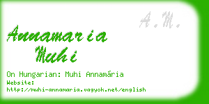 annamaria muhi business card